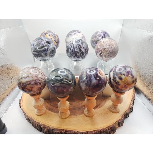 55mm To 65mm Natural Sphalerite Quartz Crystal W/wooden Stand 1 Each - Picture 3 of 12